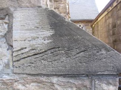 Figure 8: Detail of a buttress, showing cross-bedding in the Whirlpool sandstone cap