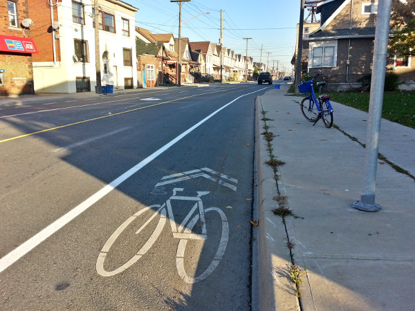 Painted bike lanes on Cannon