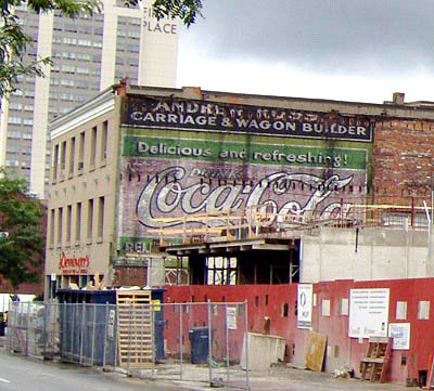 The old Coca-Cola ad exposed when the Spallacci building was demolished