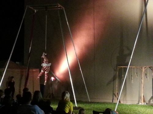 Aerial ring performance during the evening showing of The Hangman's Reprise