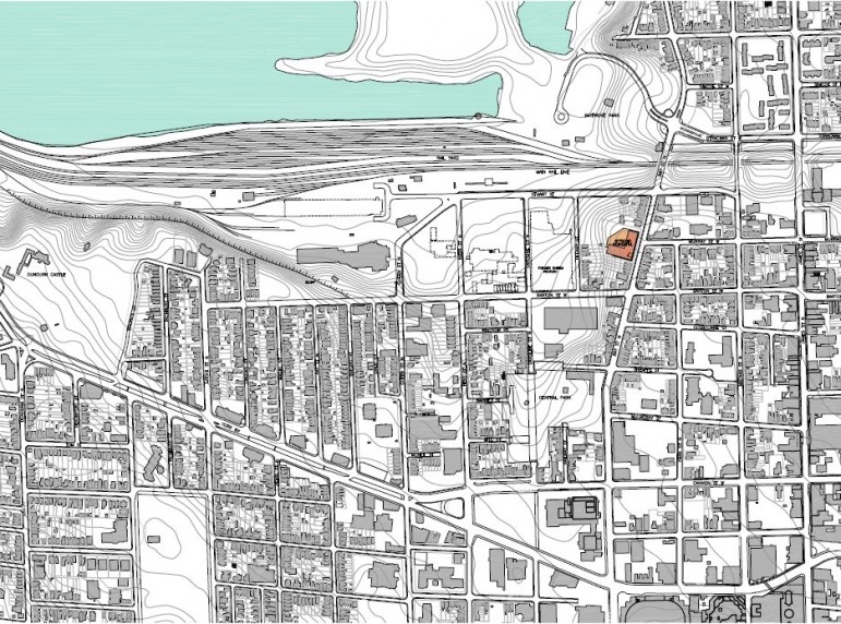 City of Hamilton neighbourhood map with CN Rail Yard