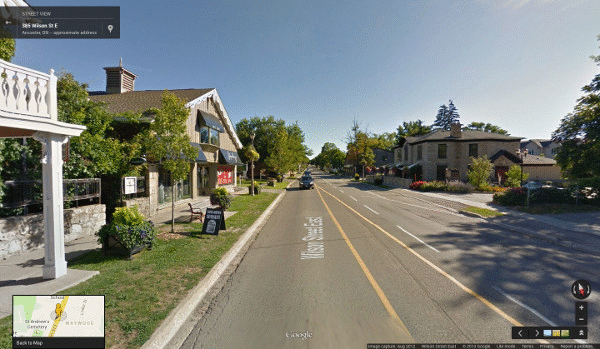 Animated GIF: Wilson Street given the Main Street West treatment (Image Credit: Google Streetview)