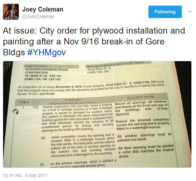 Tweet from Joey Coleman, March 6, 2017