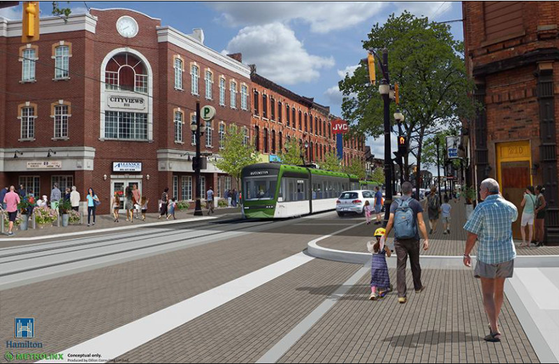 Rendering: LRT alignment at King and Walnut