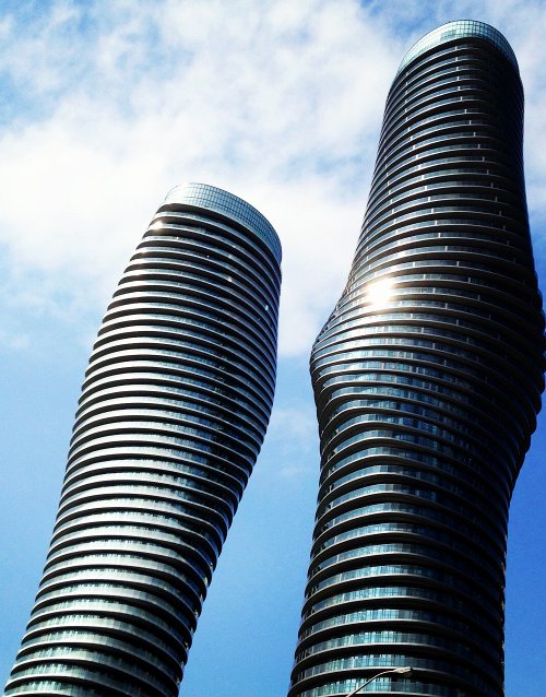 Close-up of the curvy 'Marilyn Monroe' towers