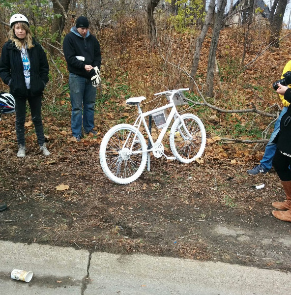 Memorial 'ghost bike' for Jay Keddy (RTH file photo)