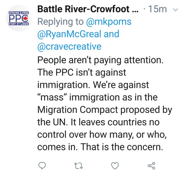 Racist, paranoid reply from PPC supporter