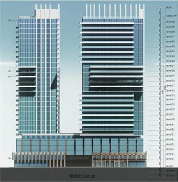 Proposed tall building on the Kresge site on Gore Park