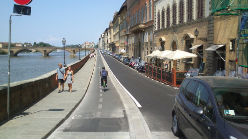 Looking West on Lungarno Corsini from Santa Trinita Bridge, Florence