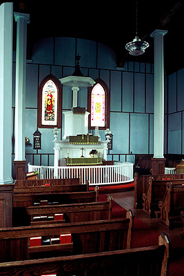 Fig. 4. Long Reach (NB), St James's Anglican Church, interior to E, 1841-43.