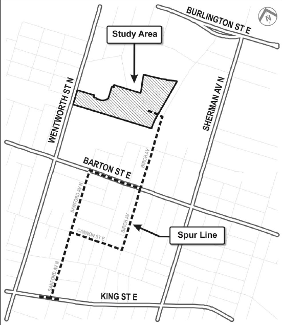 Staff recommended LRT maintenance and storage facility and spur line