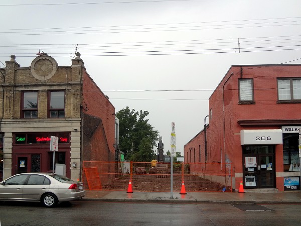 Demolished building at 210 Locke Street South