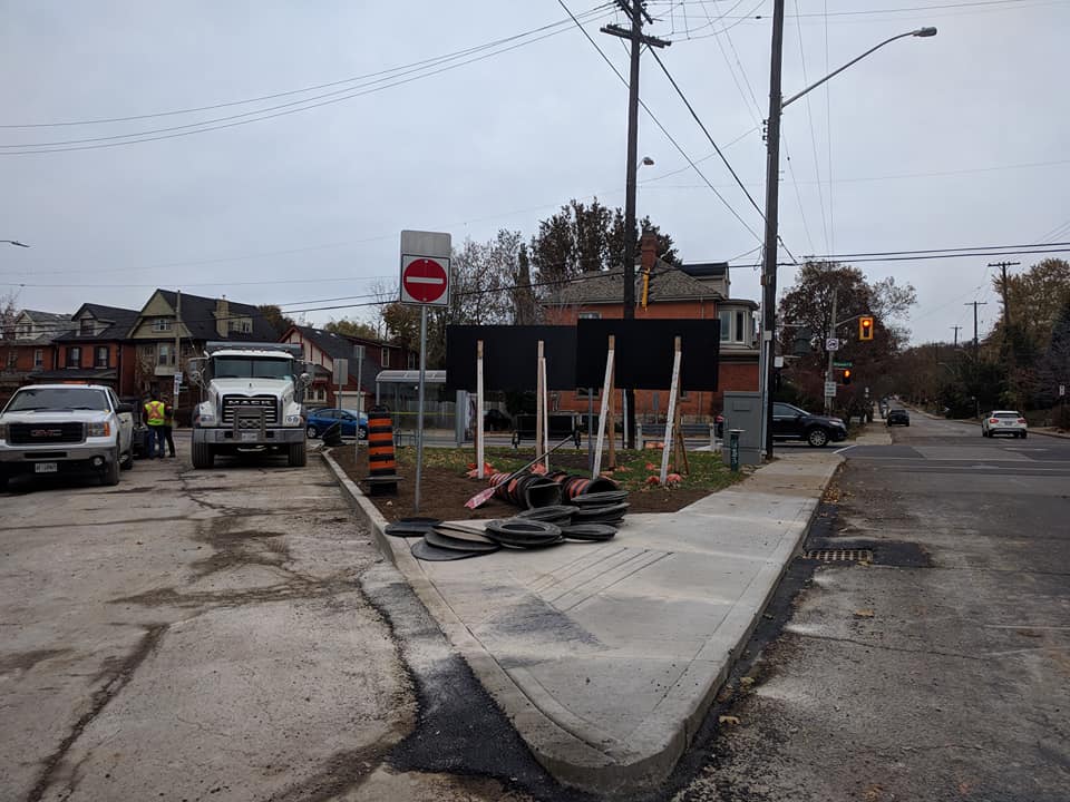 Slip lane under construction