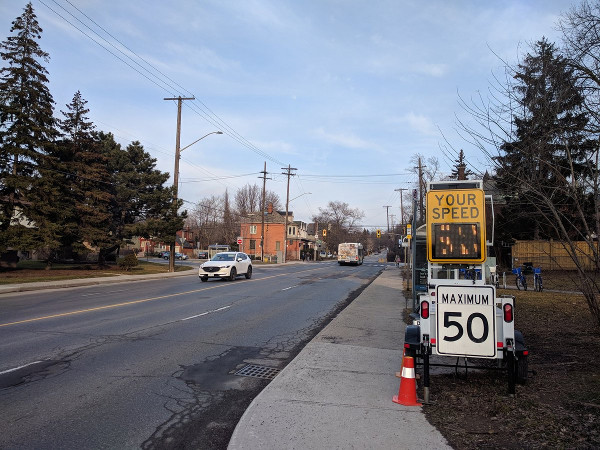 Mobile speed radar on Aberdeen west of Queen