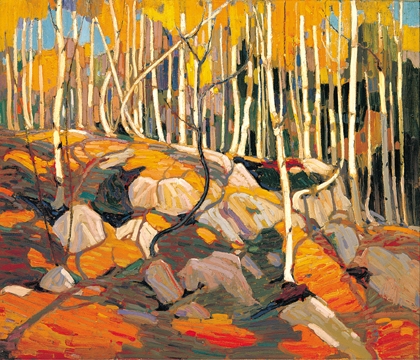 Tom Thomson, The Birch Grove, Autumn 1915-16; oil on canvas, Art Gallery of Hamilton, Gift of Roy G. Cole, in memory of his parents, Matthew and Anne Bell Gilmore Cole, 1967 (Photo Credit: Art Gallery of Hamilton)