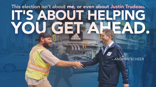 Andrew Scheer literally shaking hands with a Yellow Vest