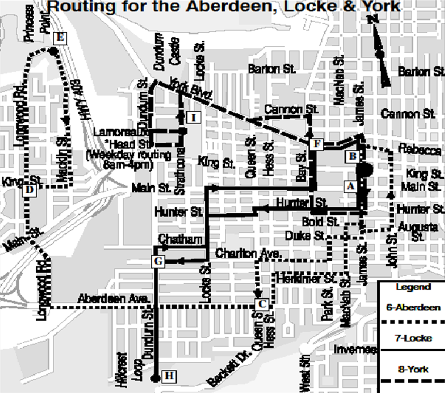 Current routing on Aberdeen, Locke and York routes