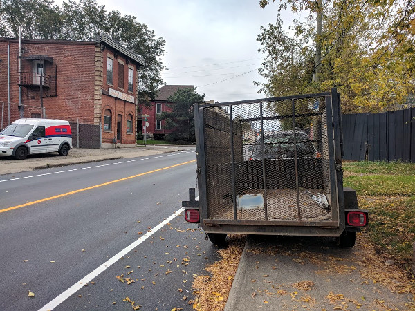 Bike lane and sidewalk blocked