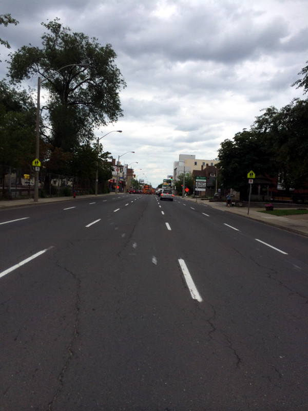 Looking east from Main Street East and Victoria Avenue