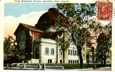 First Methodist Church of Hamilton postcard