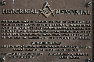 Masonic marker in Hamilton