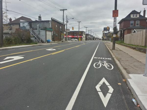 Eastbound bike lane on Cannon ends at Gage