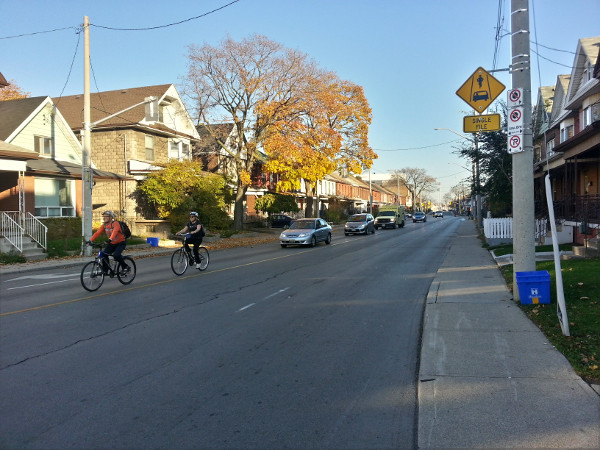 Cyclists on Cannon east of Sherman