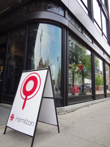 CBC Hamilton storefront on James Street North, just north of Cannon Street.