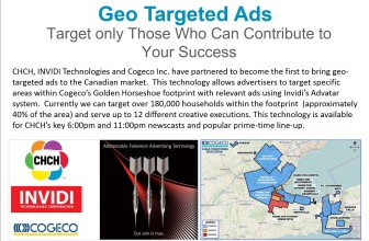 Geo Targeted Ads map from CHCH's current media kit (Image Credit: CHCH)