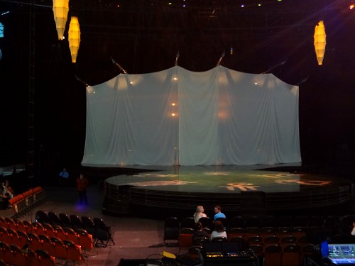 The stage before showtime. I was promptly advised that the use of cameras is strictly prohibited at Cirque du Soleil.