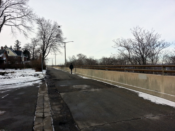 Looking west on Claremont Drive