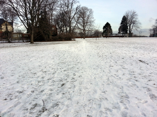 Desire Path in Southam Park connecting to Tanner Street