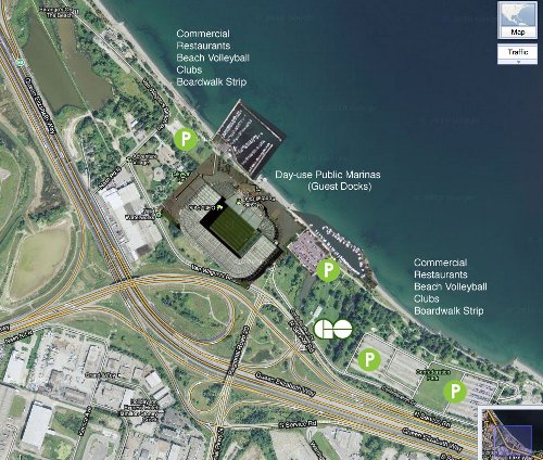 Mockup showing Celtic Park, Glasgow. (to scale from Google maps)