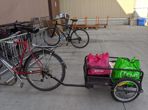 Bike with trailer at Ancaster Costco
