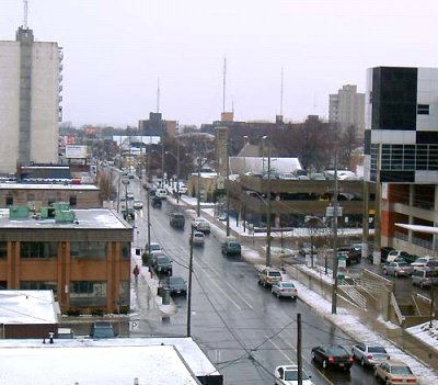 Concession Street looking west from Henderson Hospital