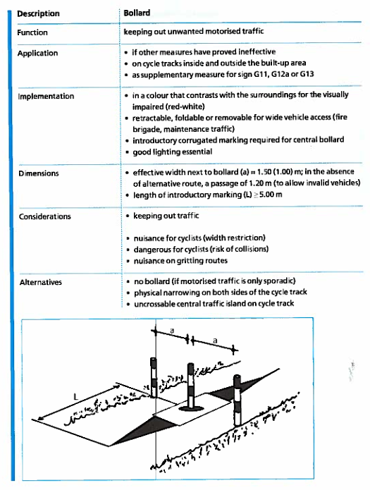 CROW Manual page on bollards