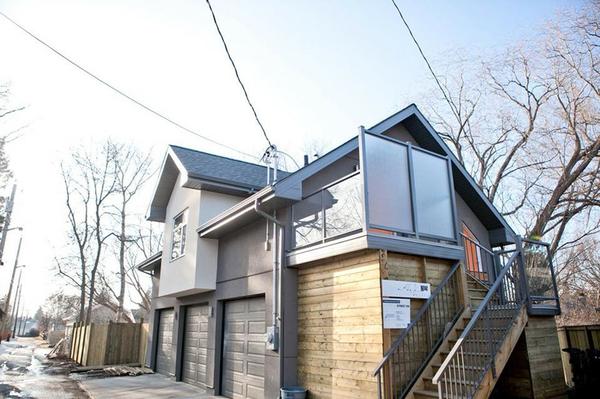 New garden suite above a three-car garage in Edmonton