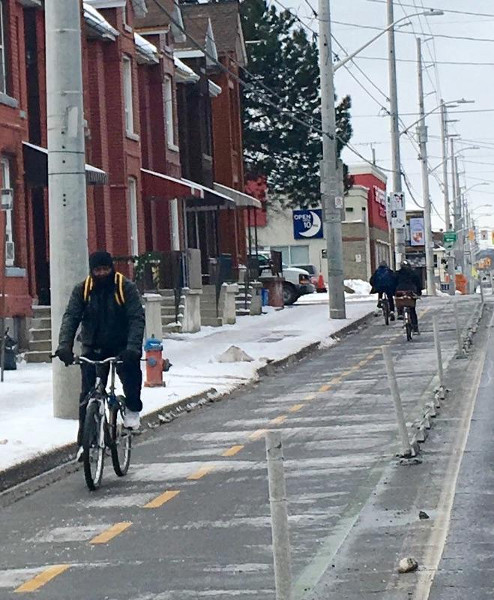 Multiple cyclists on Cannon near Wellington