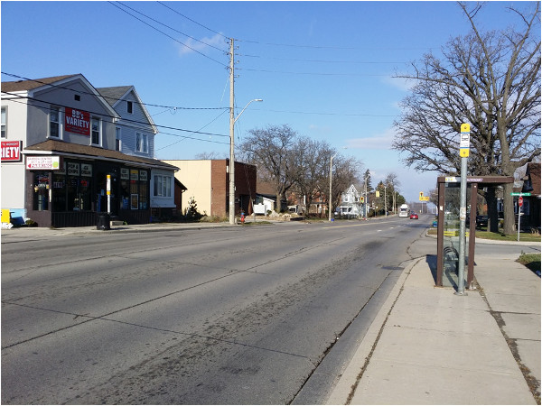 Bus shelter on Upper James north of Fennell