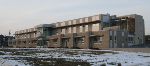 Honest and modest. And very lively. The North Hamilton Community Health Centre, south elevation, Jan 2013. McCalum and Sather, 2011.