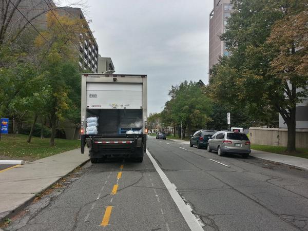 Delivery truck blocking Hunter Street bike lanes