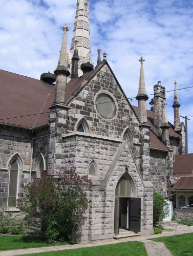Figure 6: Church of the Ascension, built of Whirlpool sandstone. The porch is a later addition.