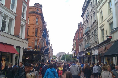 Shops line Grafton Street