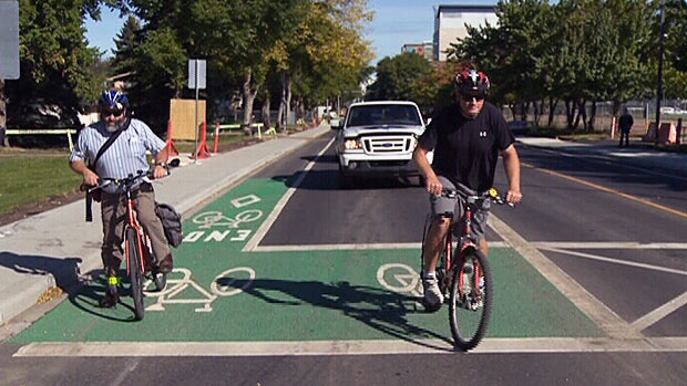 Edmonton bike box (Image Credit: CTV)