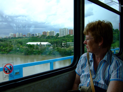 View from inside Edmonton LRT