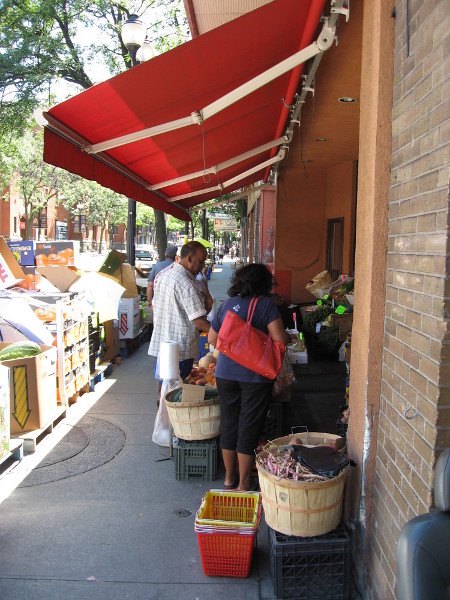 James Street North streetscape is one of narrow sidewalks with lots of small shops. Doesn't take many people to generate a vibrant ambience.