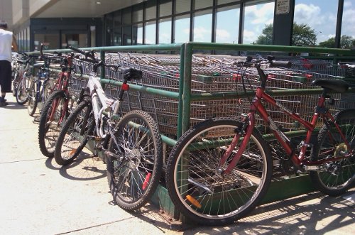 Bicycles parked outside Fortino's at Dundurn Plaza (RTH file photo)