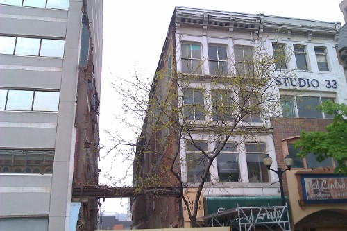 The easternmost building of the 19th century streetwall was demolished last year (RTH file photo)
