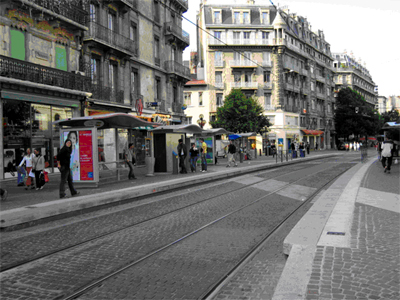 Figure 3: a streetcar station in downtown Grenoble