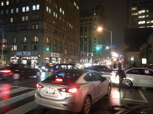 Actual gridlock at Bloor and University in Toronto (RTH file photo)